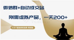 十万个富翁修炼宝典之8.微信群+自动成交站,刚需虚拟产品,一天200+-阳知网创资源库
