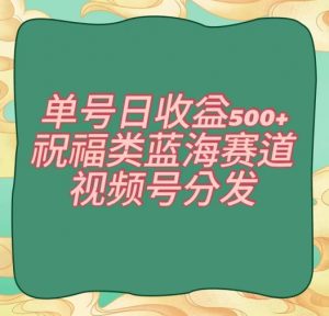 单号日收益500+、祝福类蓝海赛道、视频号分发【揭秘】-阳知网创资源库