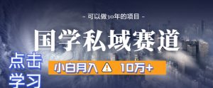 暴力国学私域赛道,小白月入10万+,引流+转化完整流程【揭秘】-阳知网创资源库