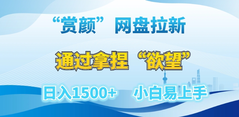 “赏颜”网盘拉新赛道,通过拿捏“欲望”日入1500+,小白易上手【揭秘】-阳知网创资源库