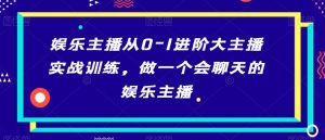 娱乐主播从0-1进阶大主播实战训练,做一个会聊天的娱乐主播-阳知网创资源库