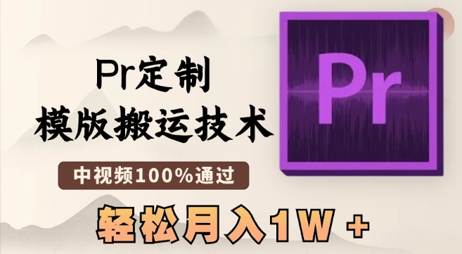 最新Pr定制模版搬运技术,中视频100%通过,几分钟一条视频,轻松月入1W+【揭秘】-阳知网创资源库