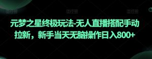 元梦之星终极玩法-无人直播搭配手动拉新，新手当天无脑操作日入800+【揭秘】-阳知网创资源库