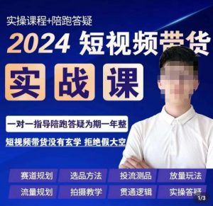 果哥·2024短视频带货实操课,赛道规划/选品方法/投流测品/放量玩法/流量规划/拍摄教学-阳知网创资源库
