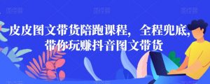 皮皮图文带货陪跑课程,全程兜底,带你玩赚抖音图文带货-阳知网创资源库