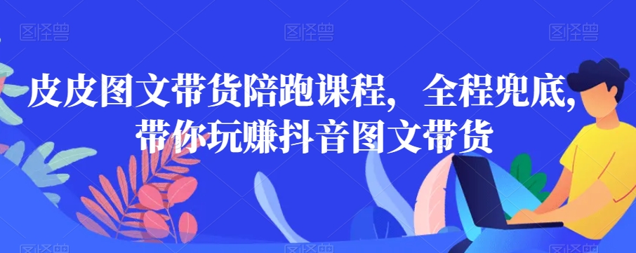 皮皮图文带货陪跑课程,全程兜底,带你玩赚抖音图文带货-阳知网创资源库