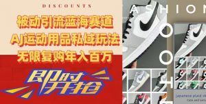 被动引流蓝海赛道，AJ运动用品私域玩法，无限复购年入百万【揭秘】-阳知网创资源库