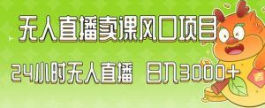 2024最新玩法无人直播卖课风口项目，全天无人直播，小白轻松上手【揭秘】-阳知网创资源库