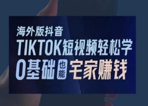 海外版抖音TikTok短视频轻松学，0基础宅家也能赚钱-阳知网创资源库
