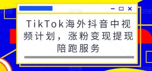 TikTok海外抖音中视频计划，涨粉变现提现陪跑服务-阳知网创资源库