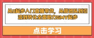从0起步入门直播带货，​从搭团队到引流到转化全面助力GMV起步-阳知网创资源库