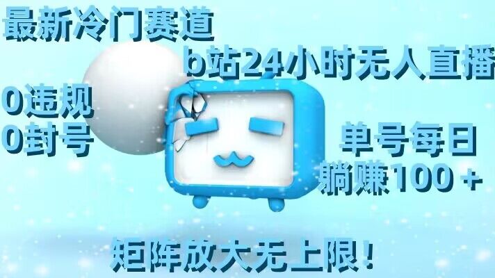 最新冷门赛道,b站24小时无人直播,0违规0封号,单号每日躺赚100+,矩阵放大无上限【揭秘】-阳知网创资源库