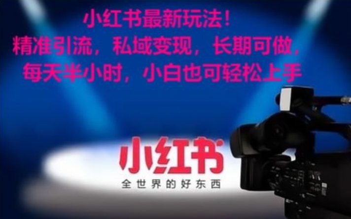 小红书最新玩法！精准引流，私域变现，长期可做，每天半小时，小白也可轻松上手【揭秘】-阳知网创资源库
