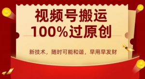 外边收费599创作者分成计划，视频号搬运100%过原创，新技术，适合零基础小白，月入两万+【揭秘】-阳知网创资源库