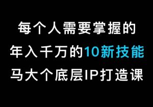 马大个的IP底层逻辑课,每个人需要掌握的年入千万的10新技能,约会底层IP打造方法!-阳知网创资源库
