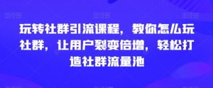 玩转社群引流课程,教你怎么玩社群,让用户裂变倍增,轻松打造社群流量池-阳知网创资源库