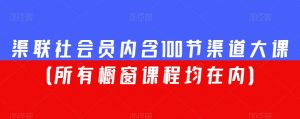 渠联社会员内含100节渠道大课（所有橱窗课程均在内）-阳知网创资源库
