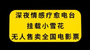 深夜情感疗愈电台,挂载小雪花,无人售卖全国电影票【揭秘】-阳知网创资源库