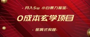月入5w+，小白暴力掘金，0成本玄学项目，保姆式教学（教程+软件）【揭秘】-阳知网创资源库