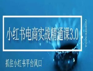 小红书电商实战精通课3.0,抓住小红书平台的风口,不错过有一个赚钱的机会-阳知网创资源库