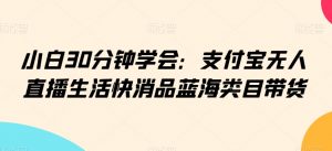 小白30分钟学会:支付宝无人直播生活快消品蓝海类目带货【揭秘】-阳知网创资源库