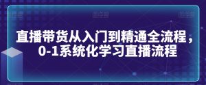直播带货从入门到精通全流程,0-1系统化学习直播流程-阳知网创资源库