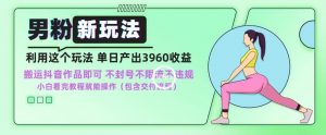 男粉新玩法小白一天也能有3960的收益,不违规不封号不限流,操作当天就能出单【揭秘】-阳知网创资源库