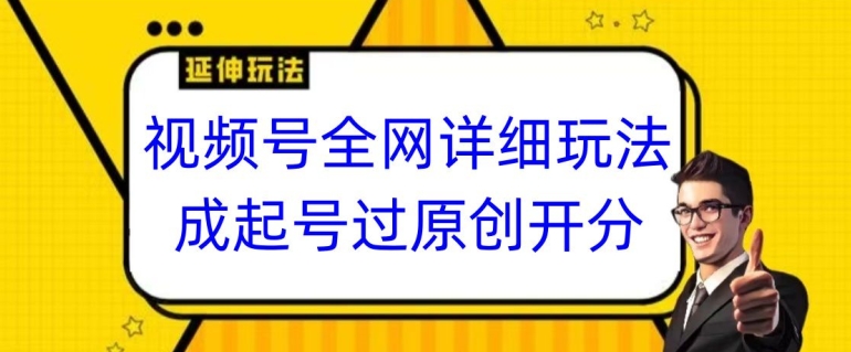 视频号全网最详细玩法,起号过原创开分成,单号日入300+【揭秘】-阳知网创资源库