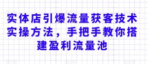 实体店引爆流量获客技术实操方法，手把手教你搭建盈利流量池，让你的生意客户裂变渠道裂变-阳知网创资源库