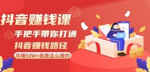 抖音赚钱课-手把手带你打通抖音赚钱路径：月赚50W+我是这么做的！-阳知网创资源库