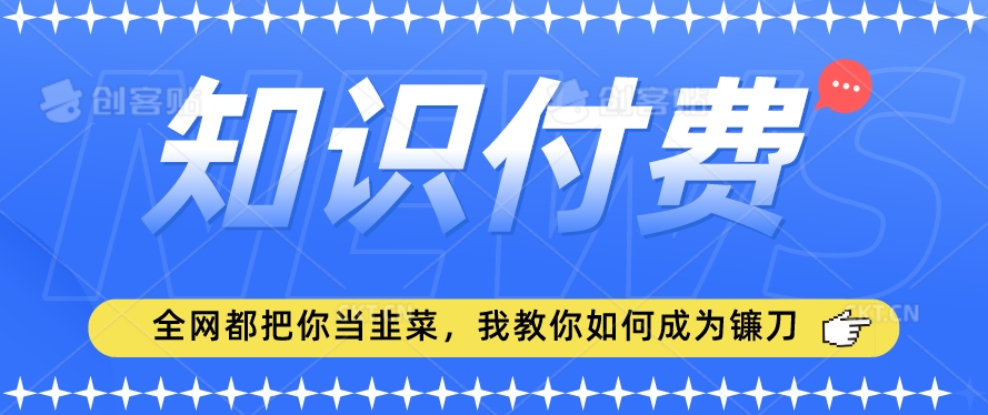 2024最新知识付费项目，小白也能轻松入局，全网都在教你做项目，我教你做镰刀【揭秘】-阳知网创资源库