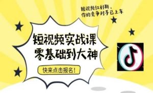 短视频零基础落地实操训练营,短视频实战课零基础到大神-阳知网创资源库