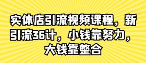 实体店引流视频课程,新引流36计,小钱靠努力,大钱靠整合-阳知网创资源库