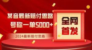 全网首发，2024最新抖音赔付项目，号称一单5000+保姆级拆解【仅揭秘】-阳知网创资源库