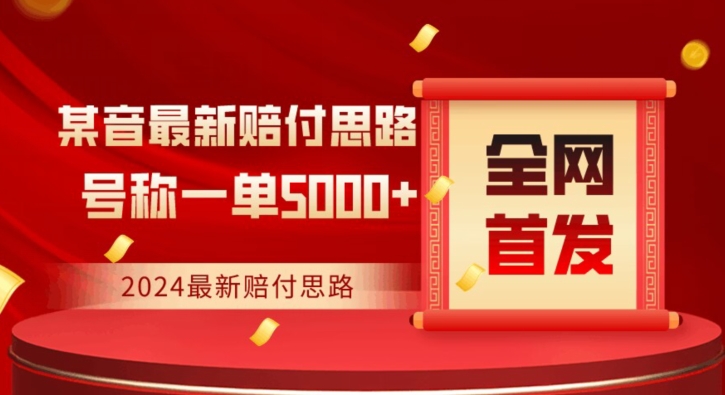 全网首发，2024最新抖音赔付项目，号称一单5000+保姆级拆解【仅揭秘】-阳知网创资源库