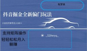 全新抖音倔金项目5.0，小白在家即可轻松操作，单号日入500+支持矩阵操作-阳知网创资源库