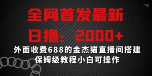 全网首发最新,日撸2000+,外面收费688的金杰猫直播间搭建,保姆级教程小白可操作【揭秘】-阳知网创资源库