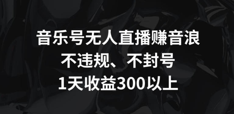 音乐号无人直播赚音浪,不违规、不封号,1天收益300+【揭秘】-阳知网创资源库