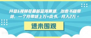 抖音&视频号最新蓝海赛道,治愈书籍带货,一个月带货上万+本书,月入2万+【揭秘】-阳知网创资源库