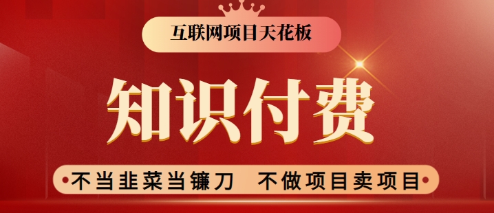 2024互联网项目天花板，新手小白也可以通过知识付费月入10W，实现财富自由【揭秘】-阳知网创资源库