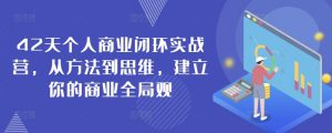 42天个人商业闭环实战营,从方法到思维,建立你的商业全局观-阳知网创资源库