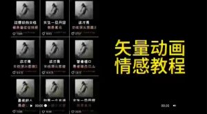 矢量动画情感教程：高点赞涨粉，适合情感、思维、创业教育等赛道-阳知网创资源库
