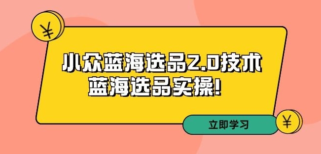 拼多多培训第33期：小众蓝海选品2.0技术-蓝海选品实操！-阳知网创资源库