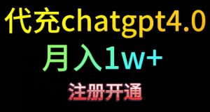 代充chatgpt4，日入500+，精准引流，暴力变现【揭秘】-阳知网创资源库