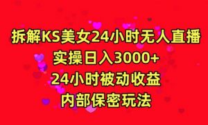 利用快手24小时无人美女直播,实操日入3000,24小时被动收益,内部保密玩法【揭秘】-阳知网创资源库