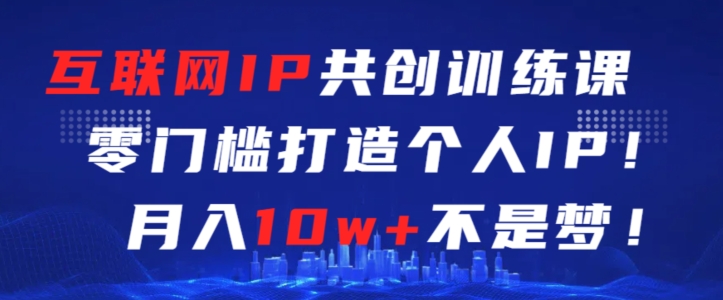 互联网IP共创训练课,零门槛零基础打造个人IP,月入10w+不是梦【揭秘】-阳知网创资源库