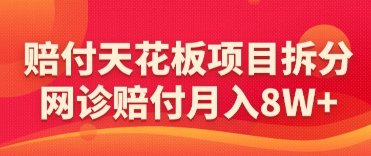 赔付天花板项目拆分,网诊赔付月入8W+-【仅揭秘】-阳知网创资源库