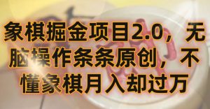 象棋掘金项目2.0,无脑操作条条原创,不懂象棋月入却过万【揭秘】-阳知网创资源库
