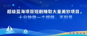 超级蓝海项目短剧赚取大量美钞项目,国内短剧出海tk赚美钞,十分钟做一个视频【揭秘】-阳知网创资源库