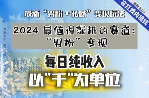 【私域流量最值钱】把“男粉”流量打到手，你便有无数种方法可以轻松变现，每日纯收入以“千”为单位-阳知网创资源库